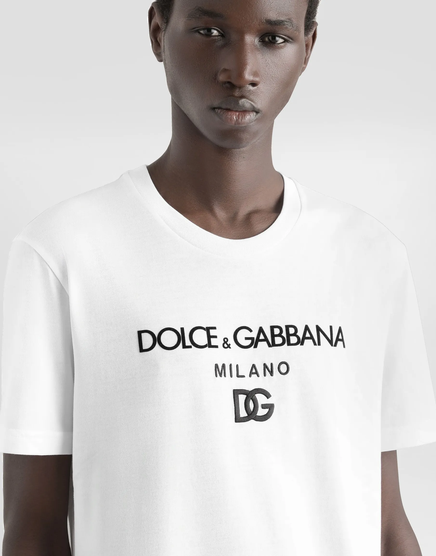 Cotton T-shirt with DG embroidery
