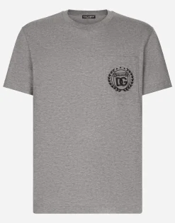Cotton T-shirt with DG Milano logo embroidery