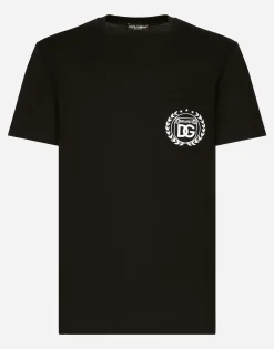 Cotton T-shirt with DG Milano logo embroidery