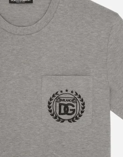 Cotton T-shirt with DG Milano logo embroidery