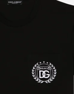 Cotton T-shirt with DG Milano logo embroidery