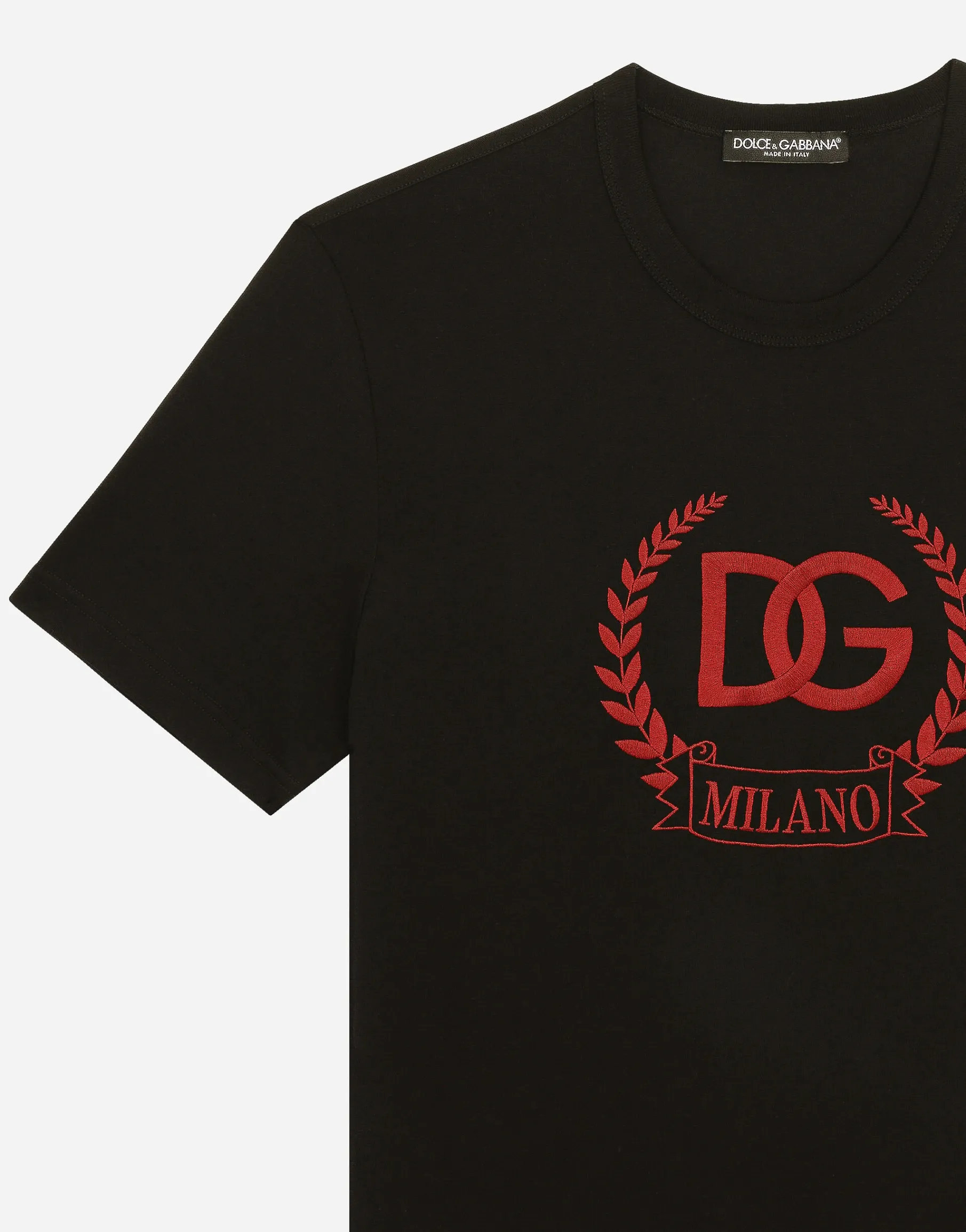 Cotton T-shirt with DG Milano logo embroidery