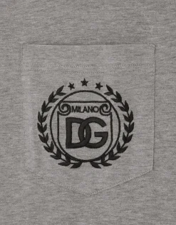 Cotton T-shirt with DG Milano logo embroidery