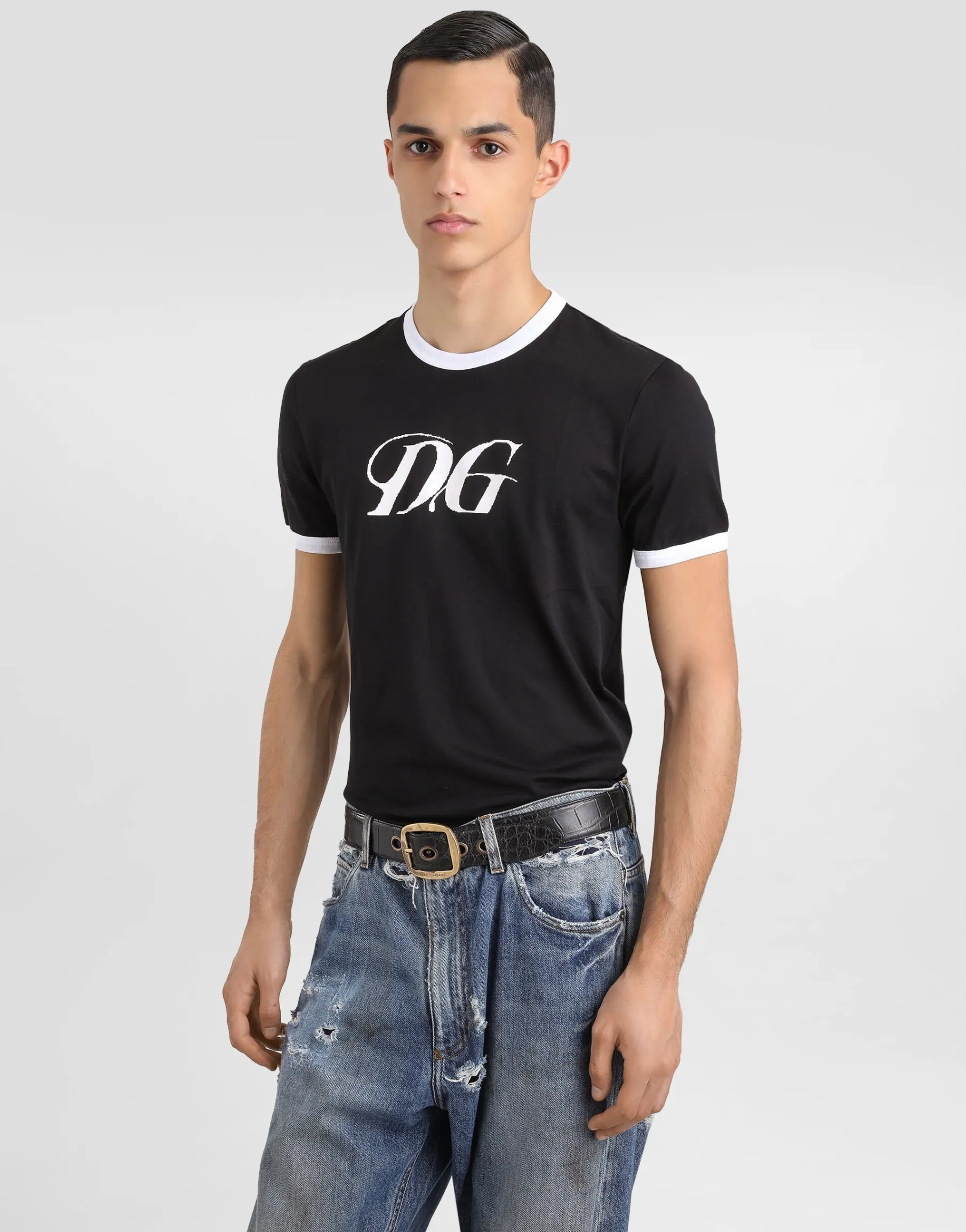 Cotton T-shirt with DG print