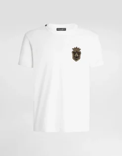 Cotton T-shirt with heraldic patch