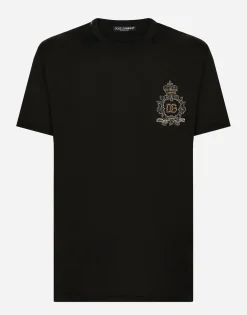 Cotton T-shirt with heraldic DG patch