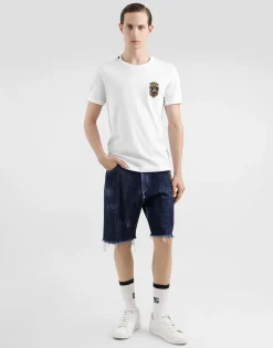Cotton T-shirt with heraldic patch