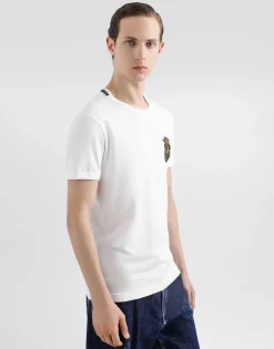 Cotton T-shirt with heraldic patch
