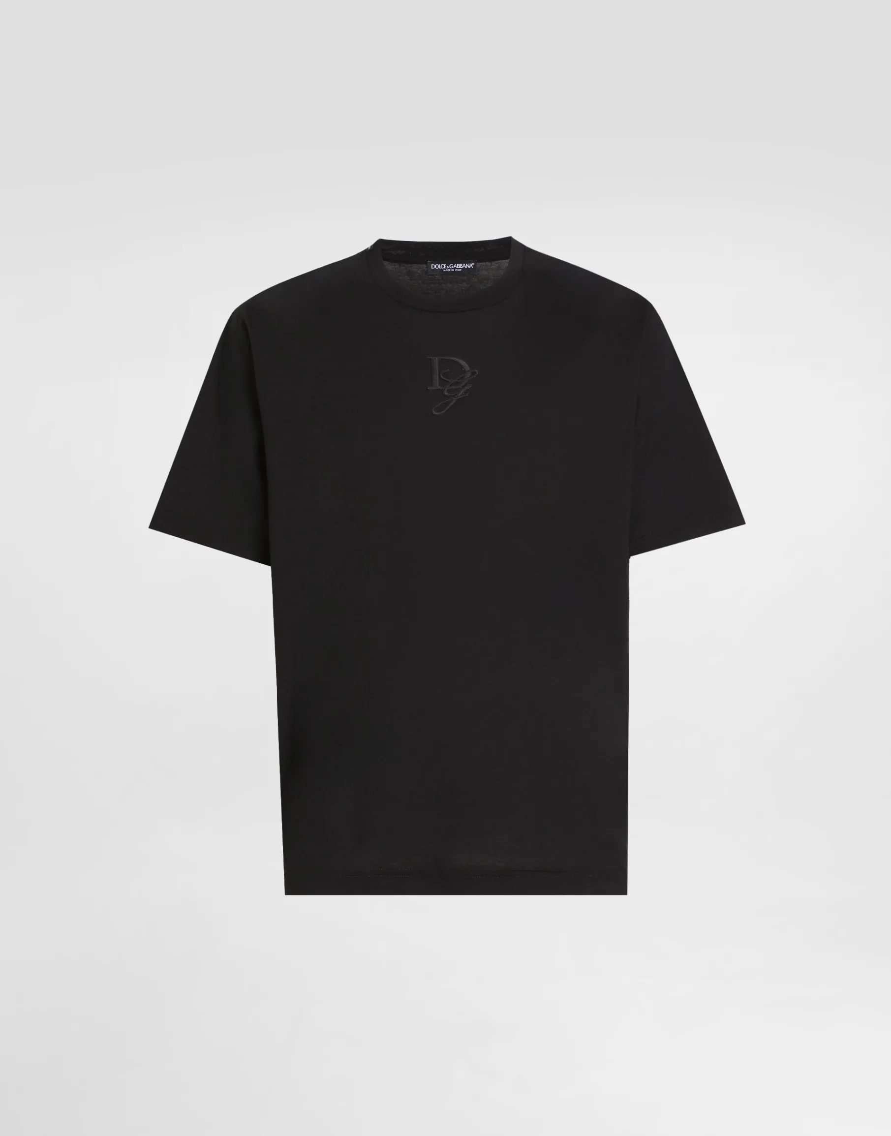 Cotton T-shirt with logo embroidery