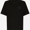 Cotton T-shirt with logo embroidery