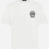 Cotton T-shirt with logo embroidery print