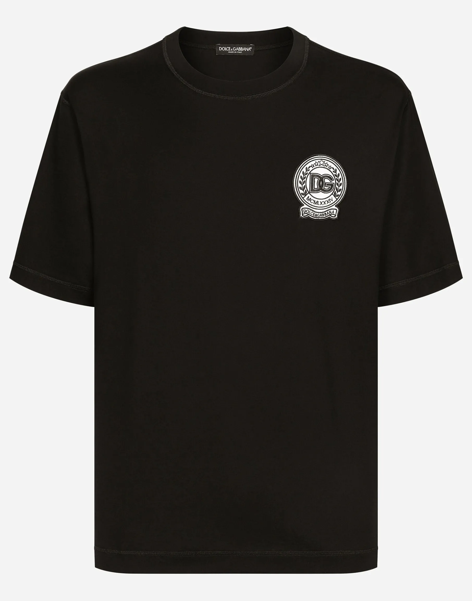 Cotton T-shirt with logo embroidery