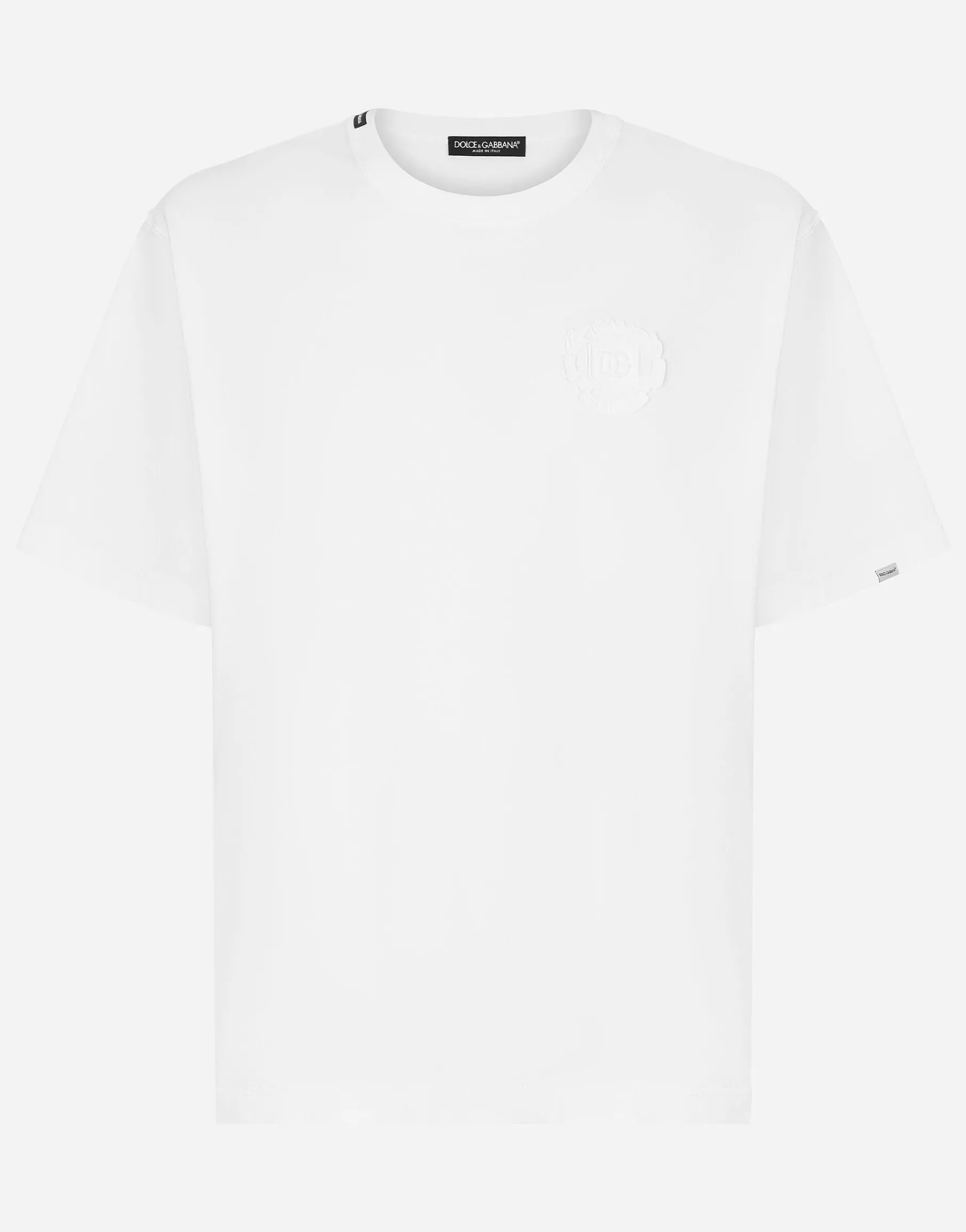 Cotton T-shirt with logo embroidery