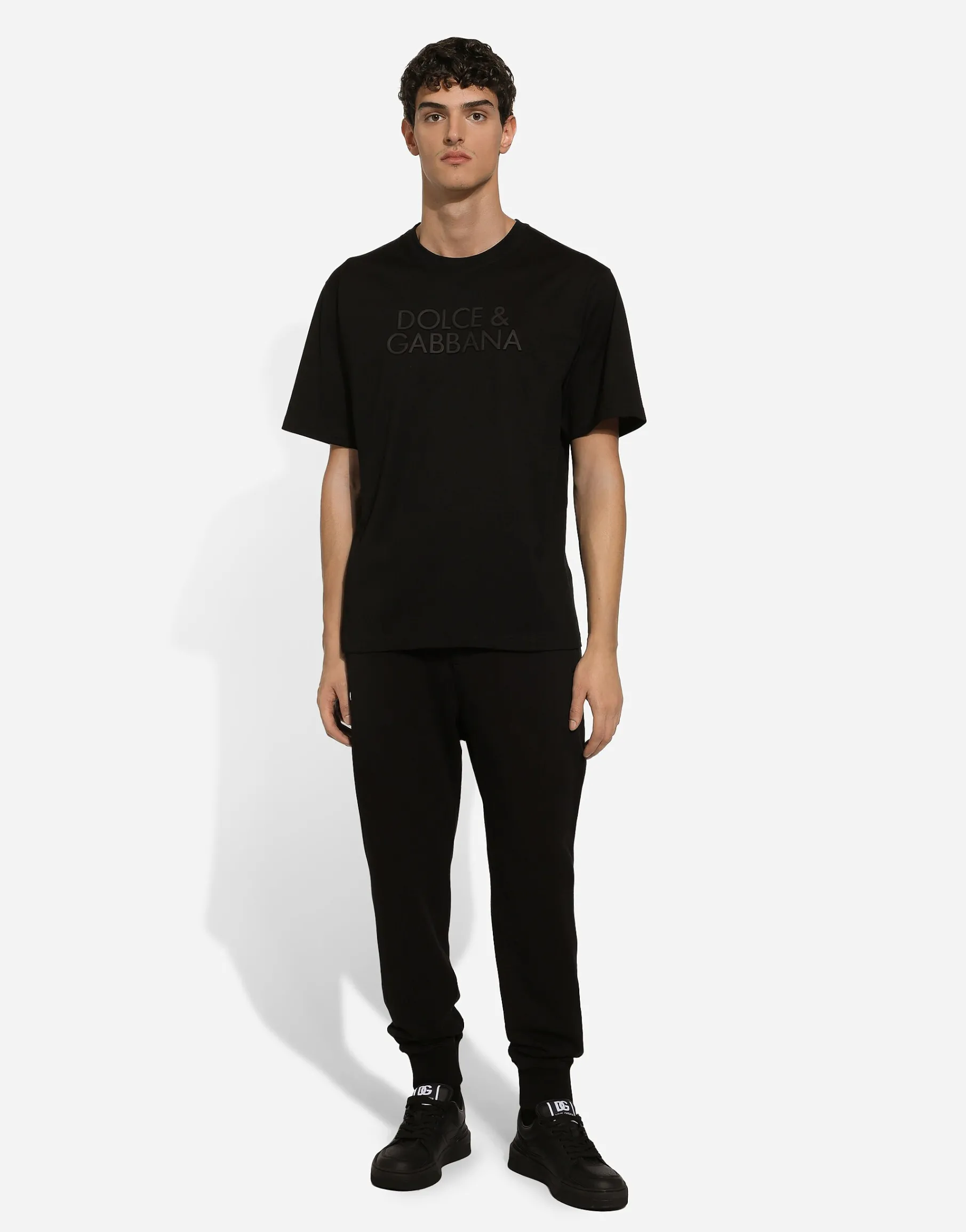 Cotton T-shirt with logo embroidery