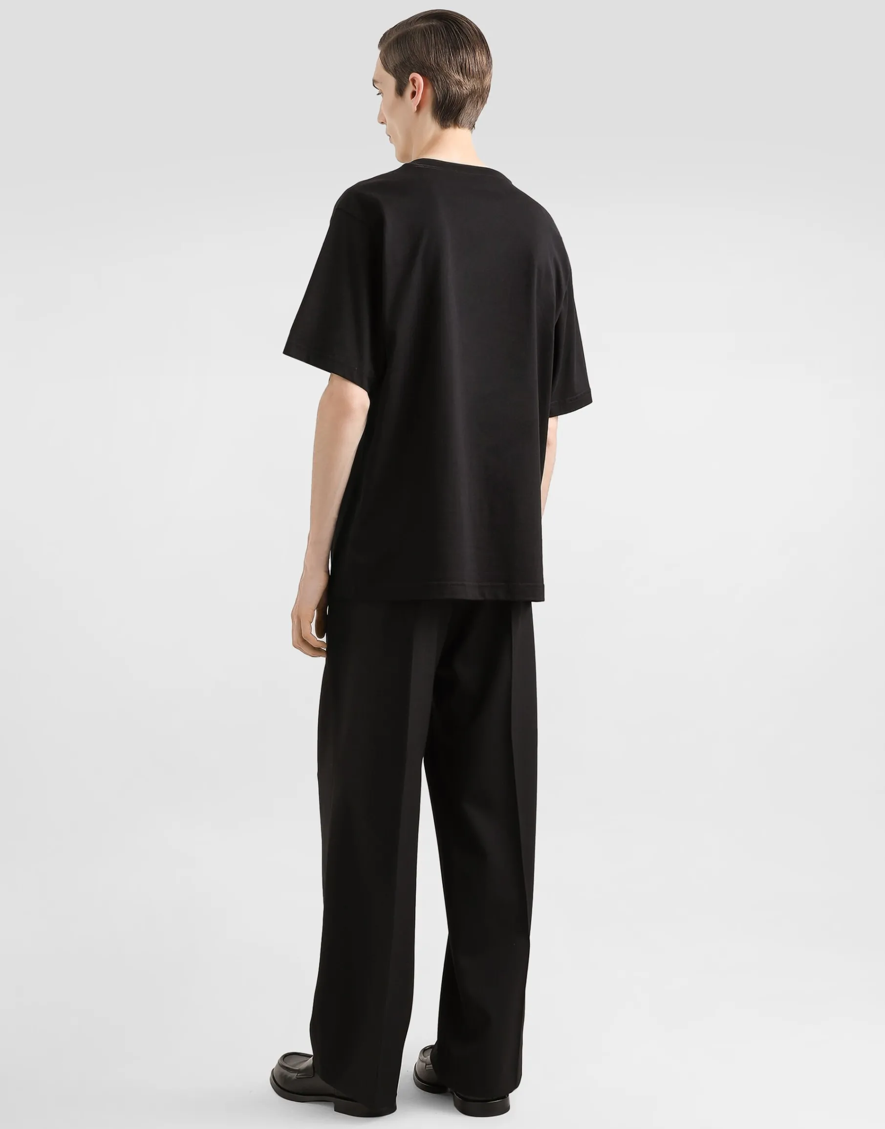 Cotton T-shirt with logo embroidery