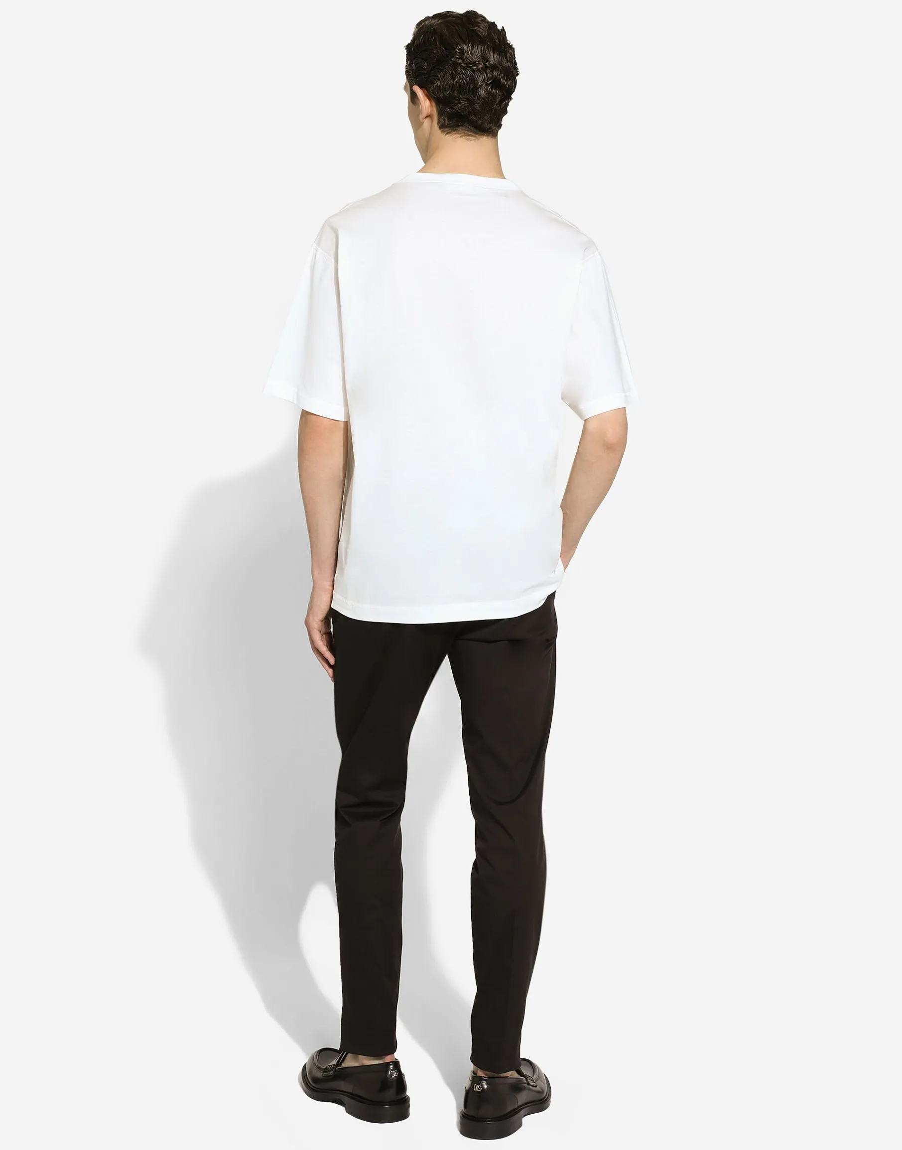 Cotton T-shirt with logo embroidery print