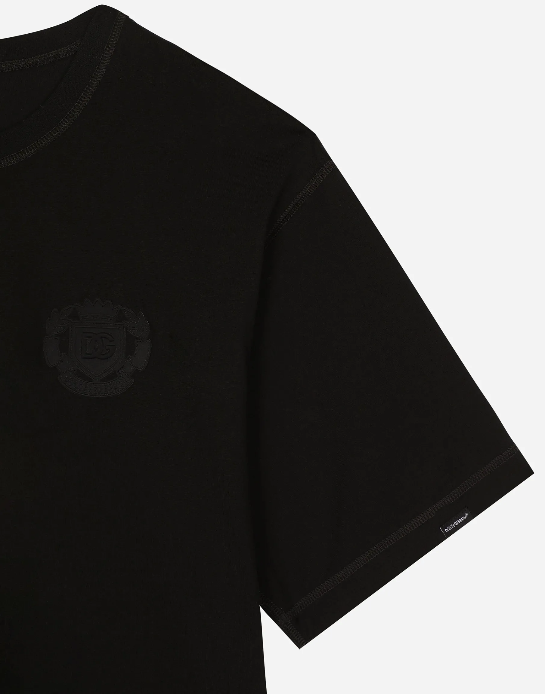 Cotton T-shirt with logo embroidery