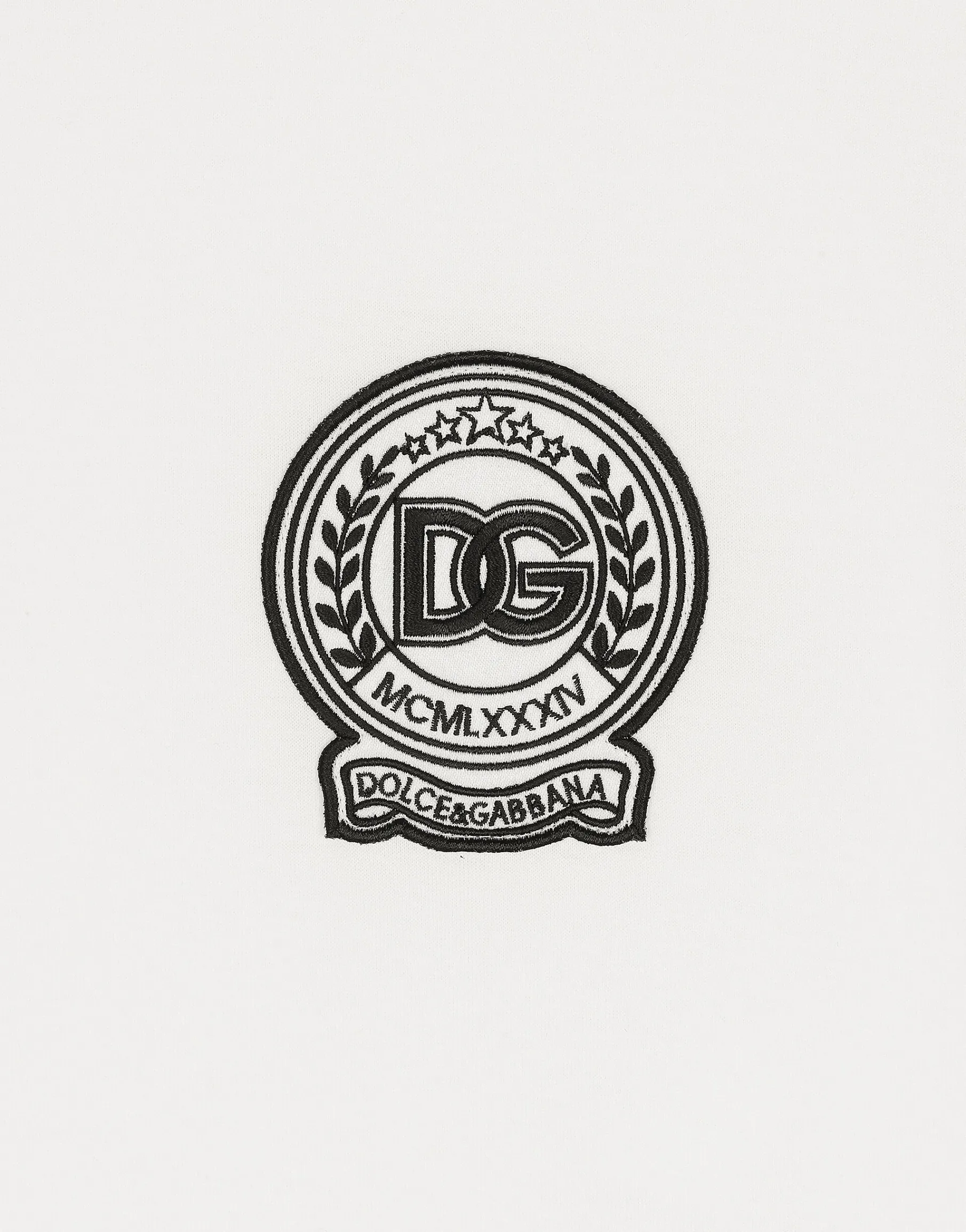 Cotton T-shirt with logo embroidery print