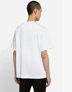 Cotton T-shirt with logo embroidery