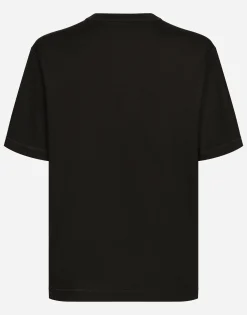 Cotton T-shirt with logo embroidery