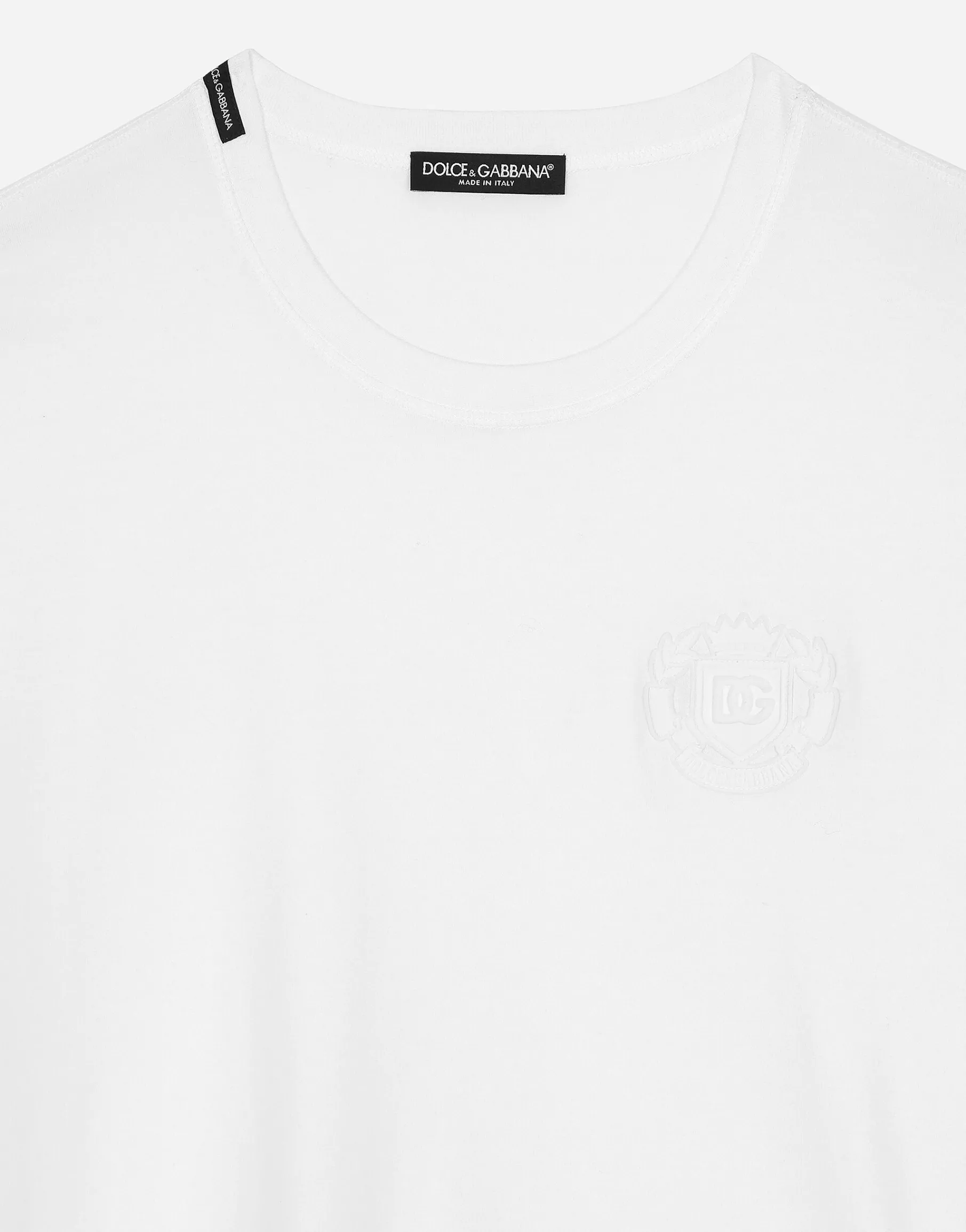 Cotton T-shirt with logo embroidery