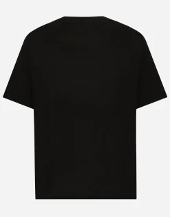 Cotton T-shirt with logo embroidery