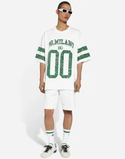Cotton T-shirt with logo print