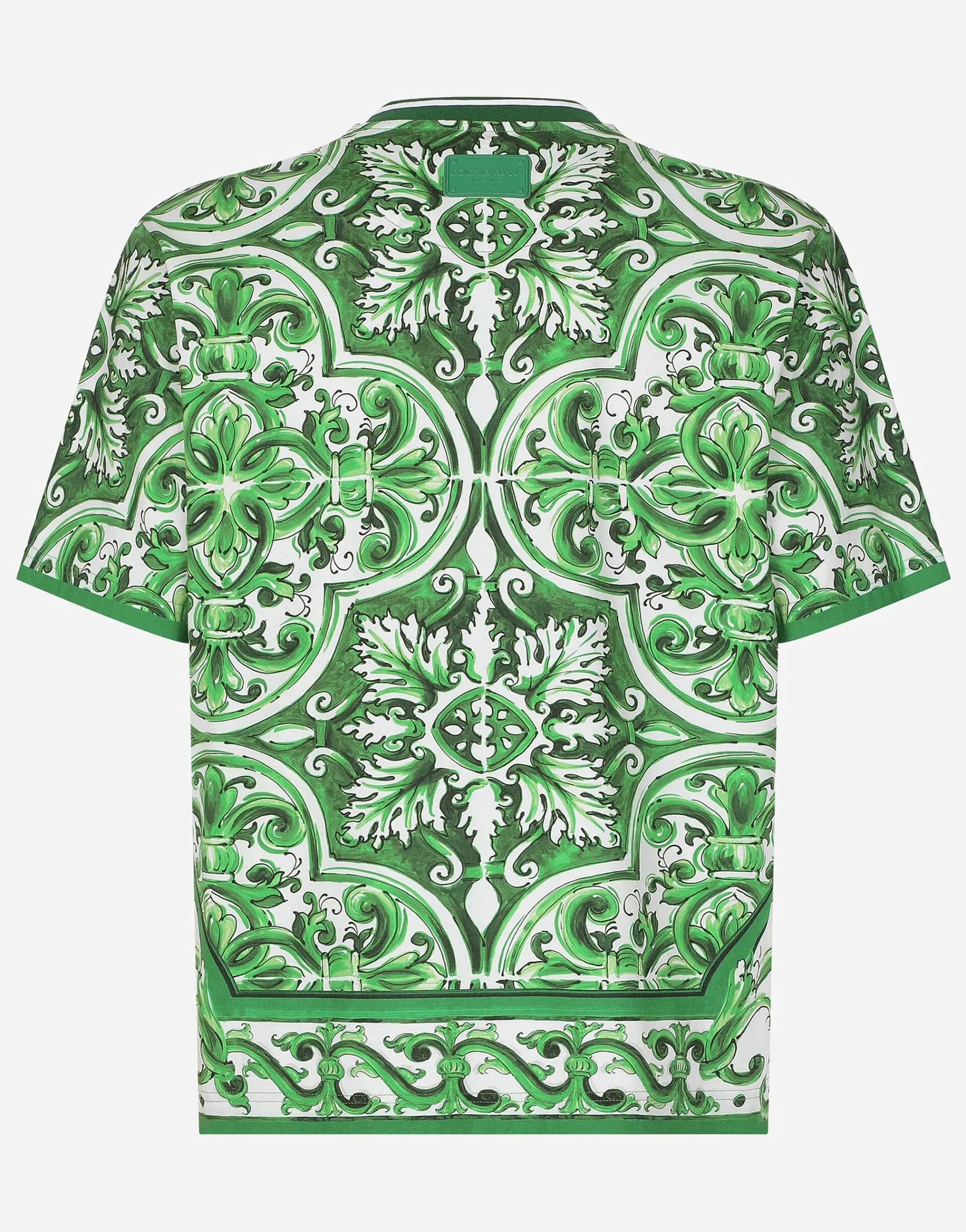 Cotton T-shirt with majolica print
