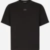 Cotton T-shirt with metal logo