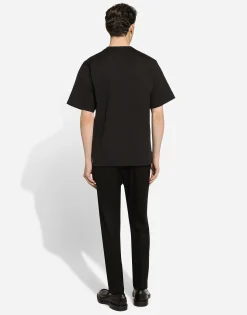 Cotton T-shirt with metal logo