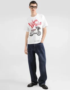 Cotton T-shirt with Vespa print