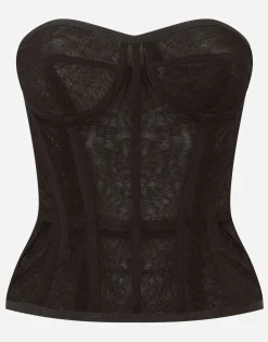 Cotton tulle bustier top