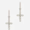 Creole earrings with crystal cross