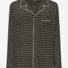 Crepe de chine shirt with DG logo print