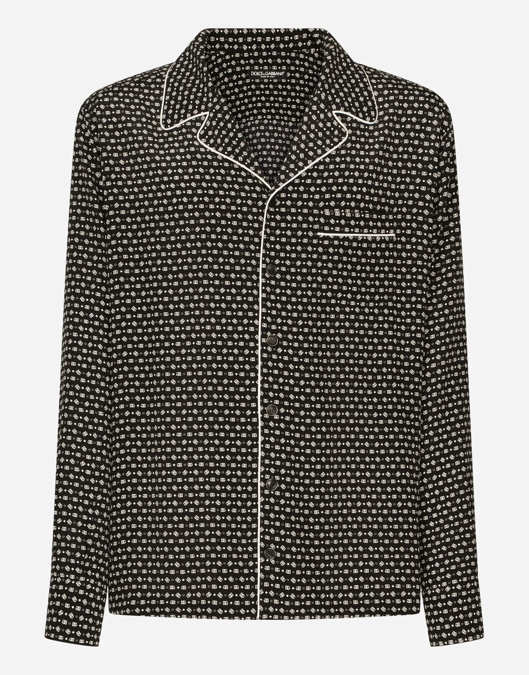 Crepe de chine shirt with DG logo print
