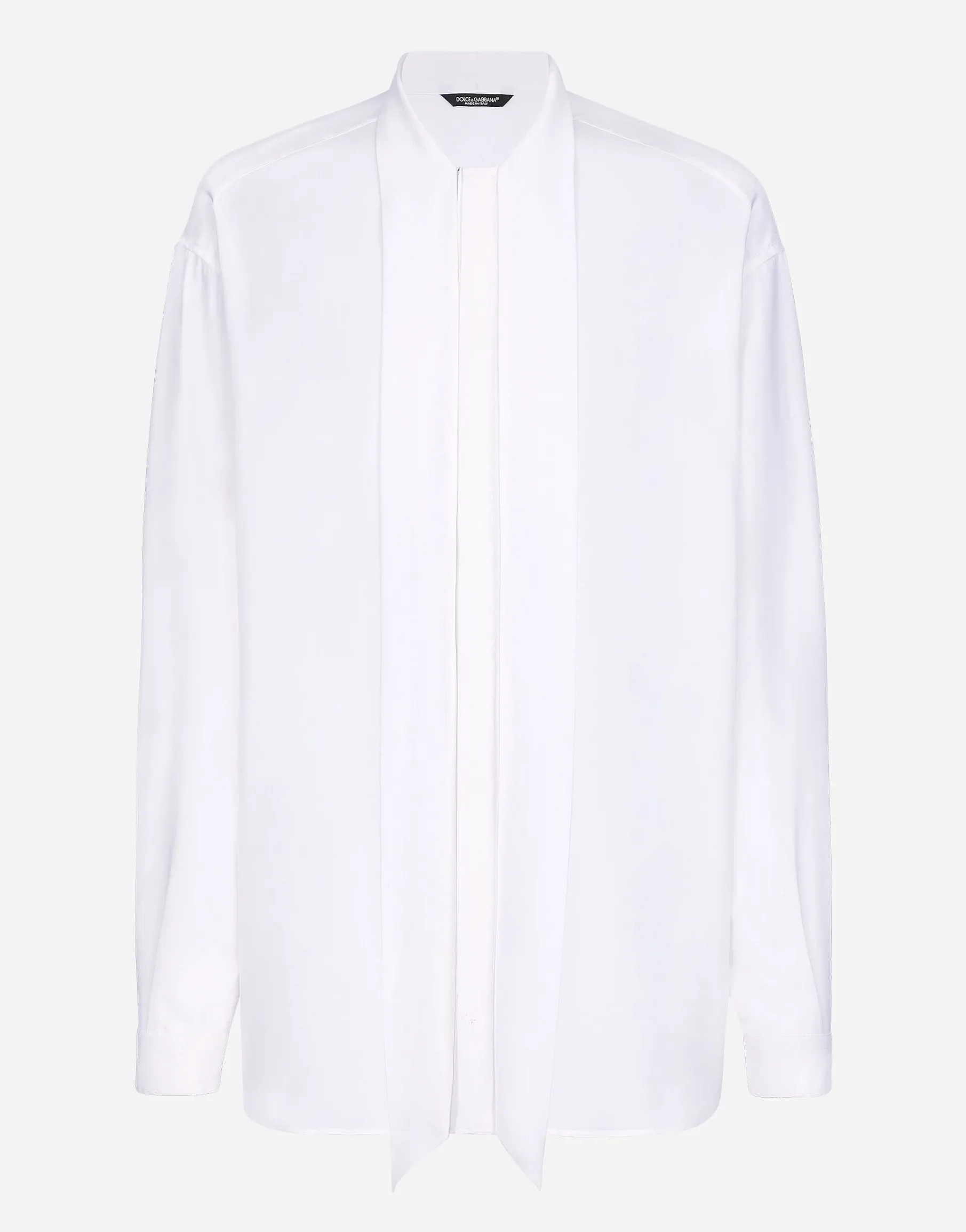 Crepe de chine silk shirt with scarf detail