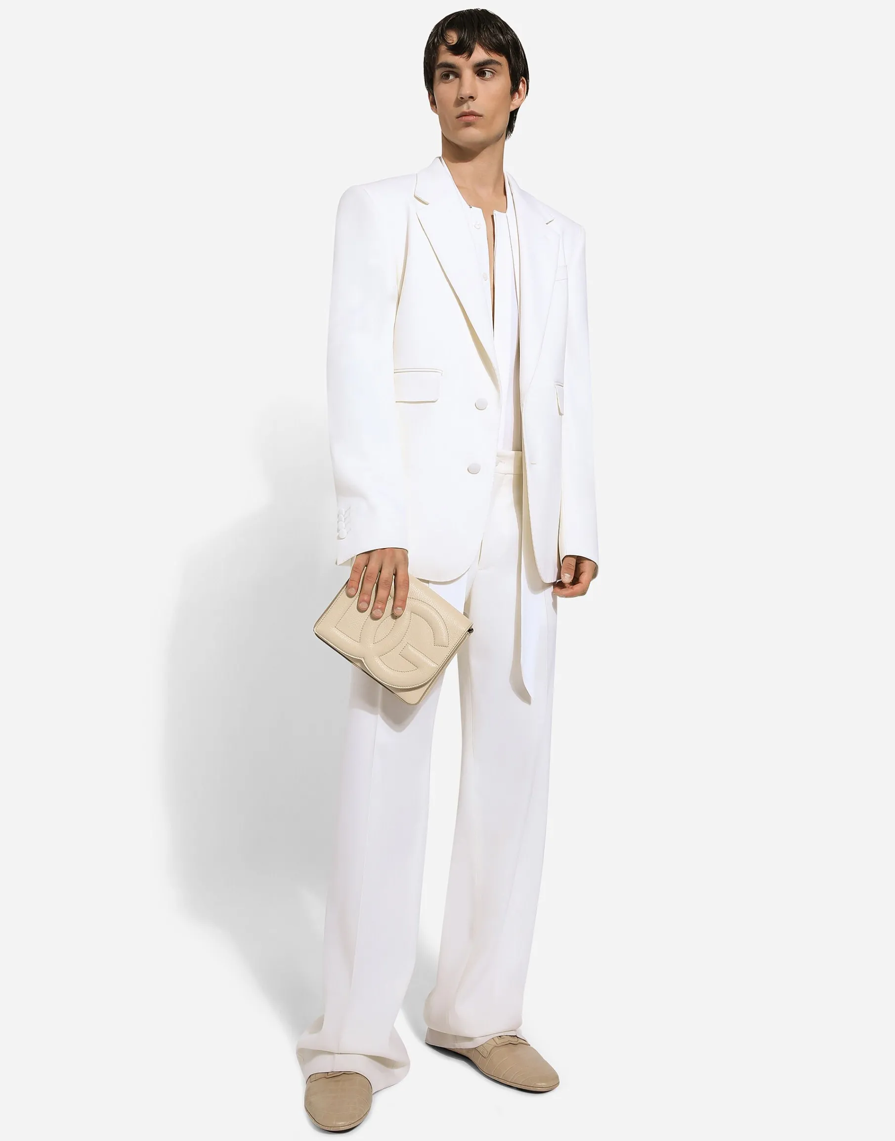 Crepe de chine silk shirt with scarf detail