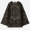 Crinoline A-line dress with inlay embellishment