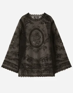 Crinoline A-line dress with inlay embellishment