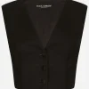 Cropped cady waistcoat with corset details