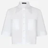 Cropped cotton shirt