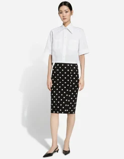 Cropped cotton shirt