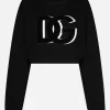Cropped jersey sweatshirt with DG logo patch