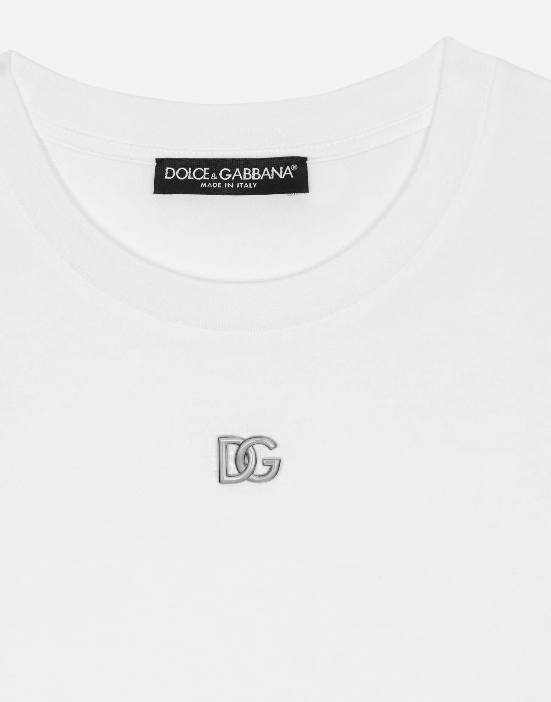 Cropped jersey T-shirt with DG logo