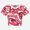 Cropped Majolica-print jersey T-shirt