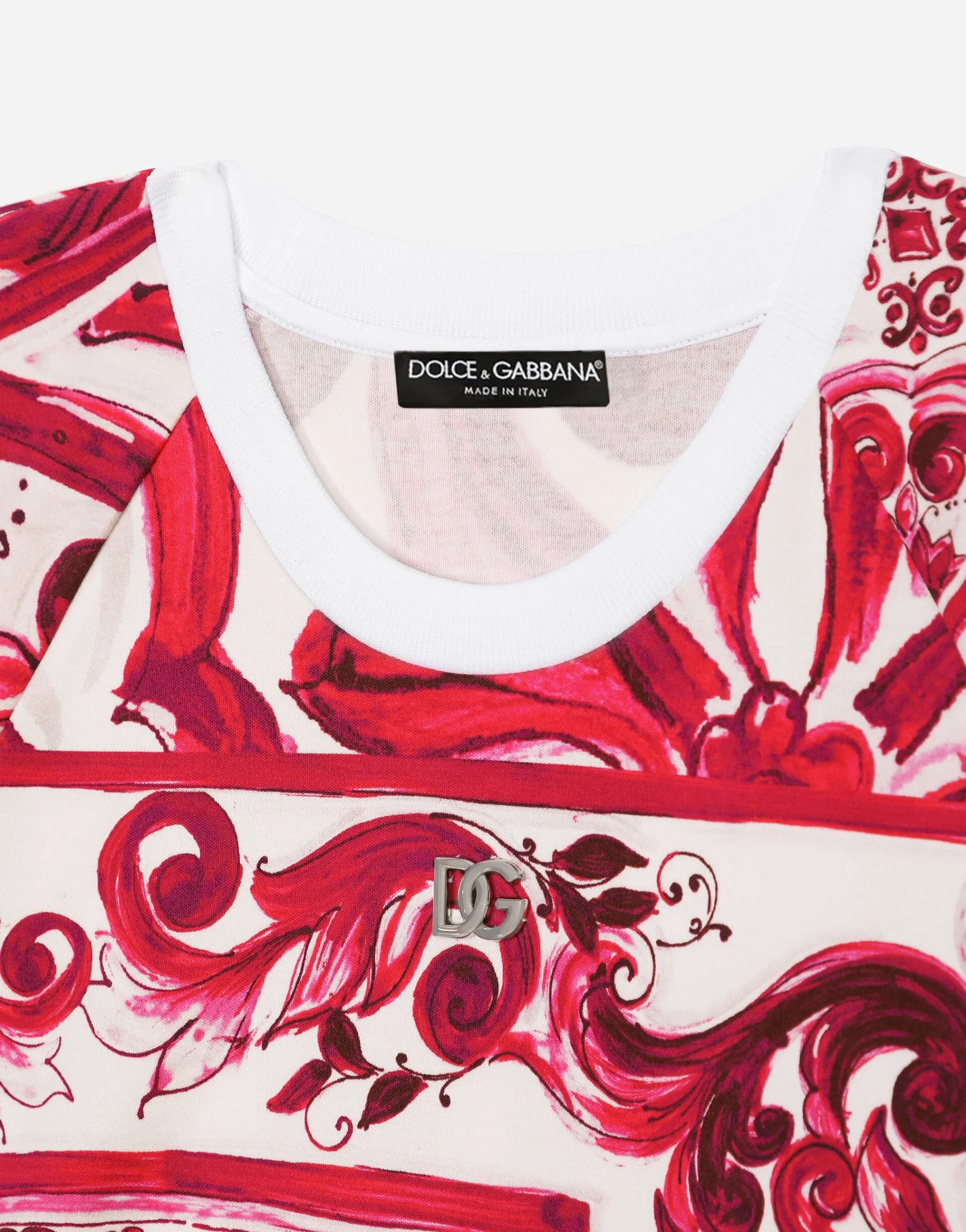Cropped Majolica-print jersey T-shirt