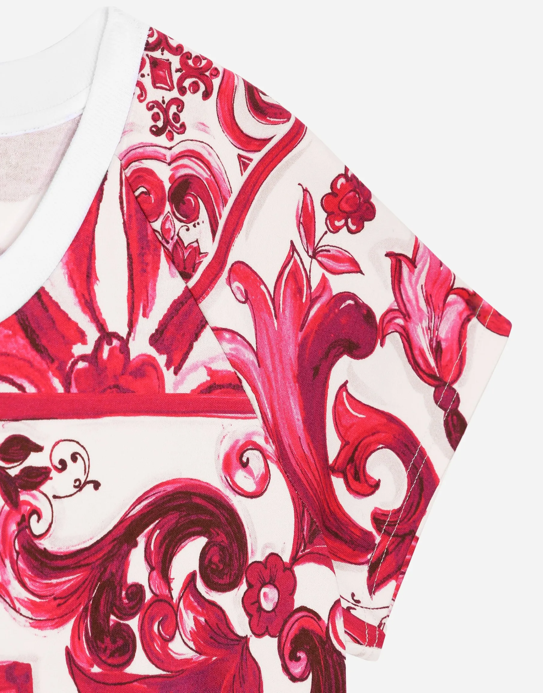 Cropped Majolica-print jersey T-shirt