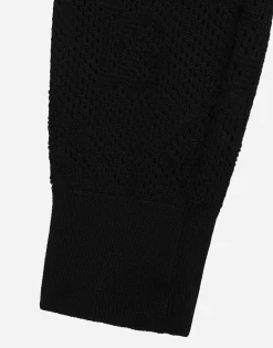 Cropped mesh-stitch viscose sweater with jacquard DG logo