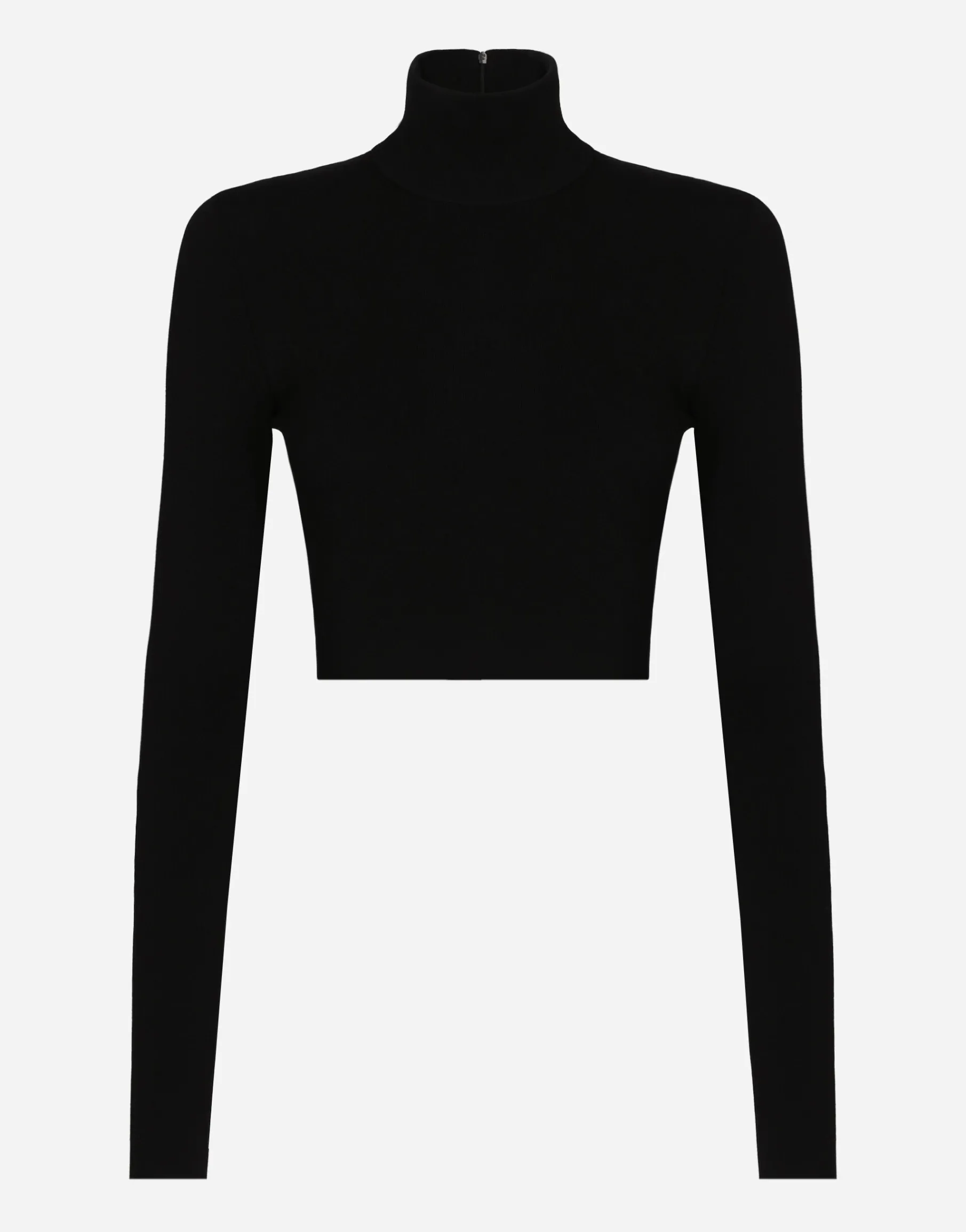 Cropped turtle-neck top