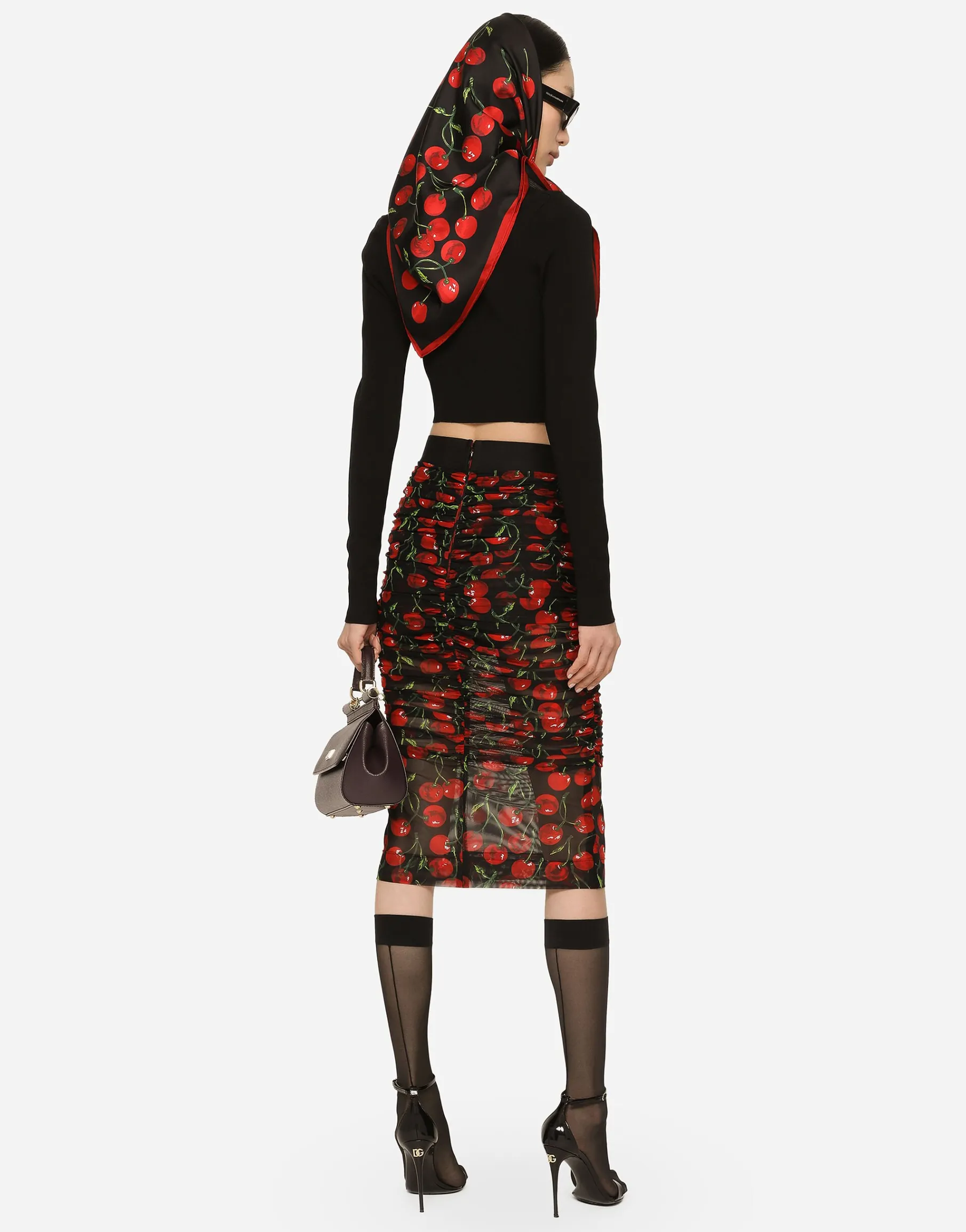 Cropped turtle-neck top